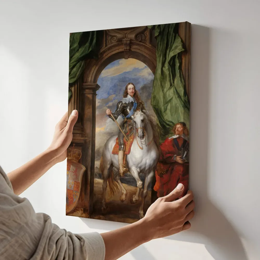 Sfeerimpressie: Karel I met M. de St Antoine van Anthony van Dyck terwijl het aan de muur wordt gehangen