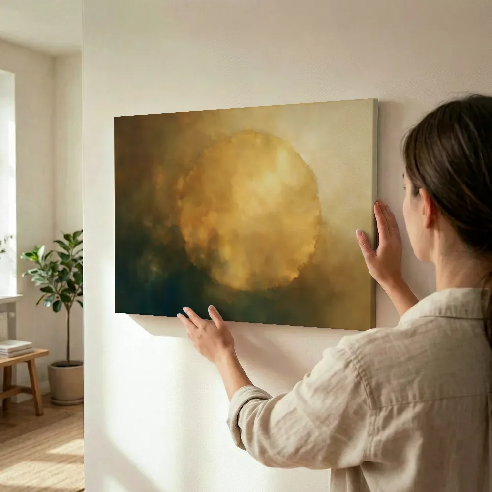 Sfeerimpressie: Cirkel in amberglans terwijl het wordt opgehangen
