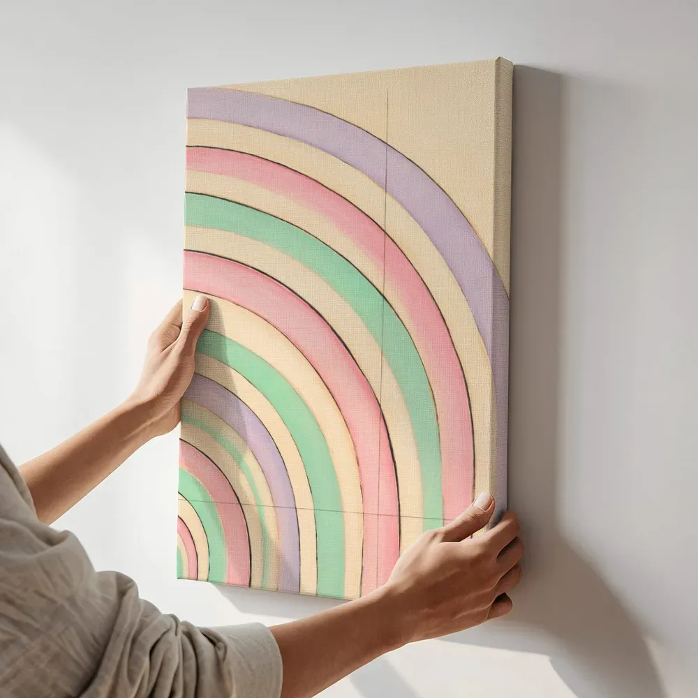 Sfeerimpressie: Concentrische bogen Modern Bauhaus 5 terwijl het aan de muur wordt gehangen