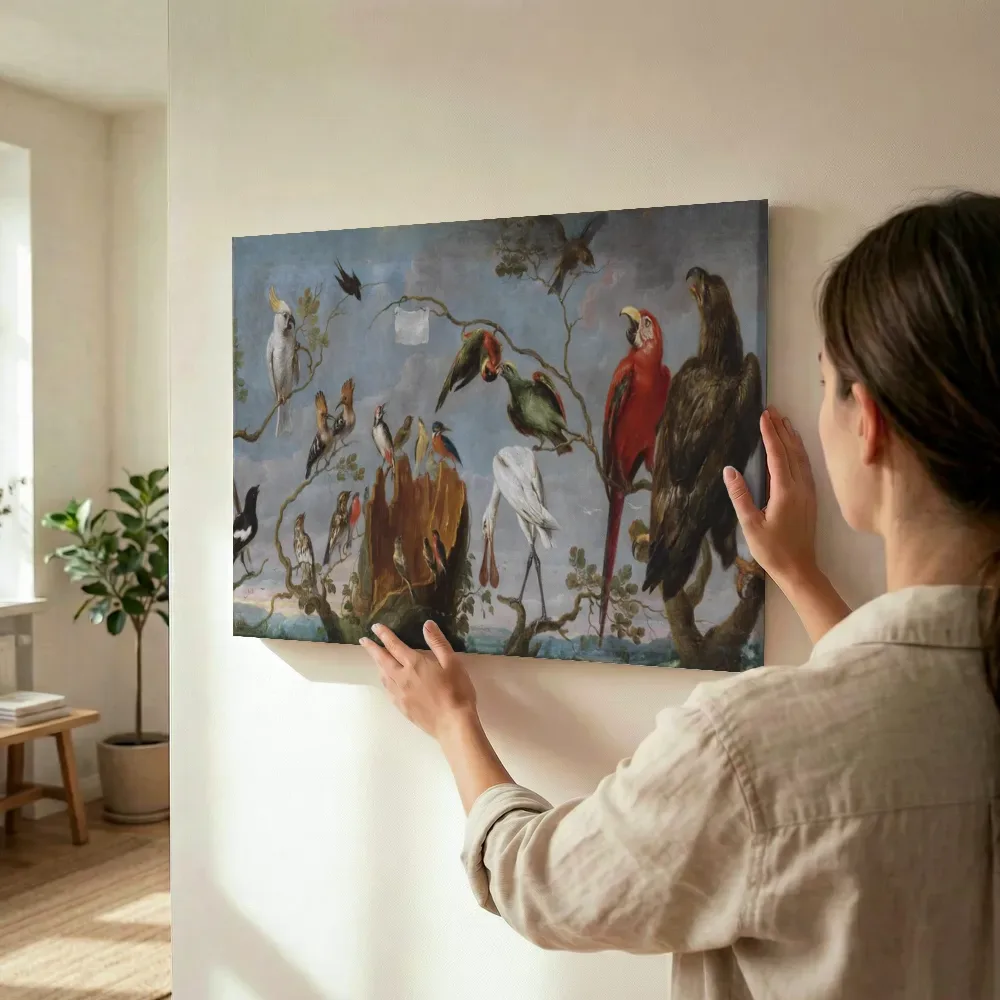 Sfeerimpressie: Vogelconcert van Frans Snyders terwijl het wordt opgehangen