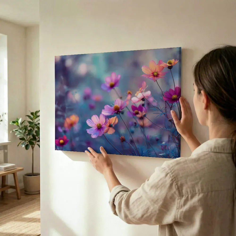 Sfeerimpressie: Cosmos in blauwe schemering terwijl het wordt opgehangen