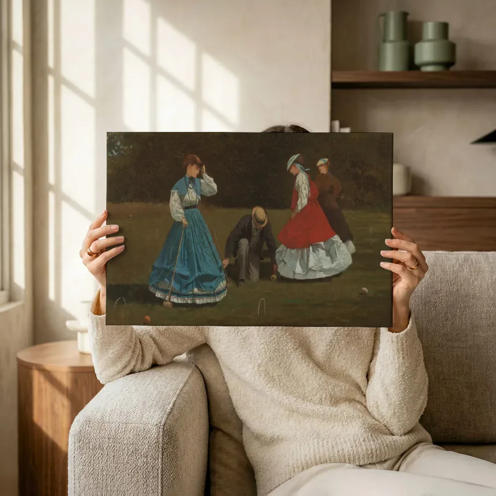 Sfeerimpressie: Croquettafereel van Winslow Homer terwijl het omhoog wordt gehouden