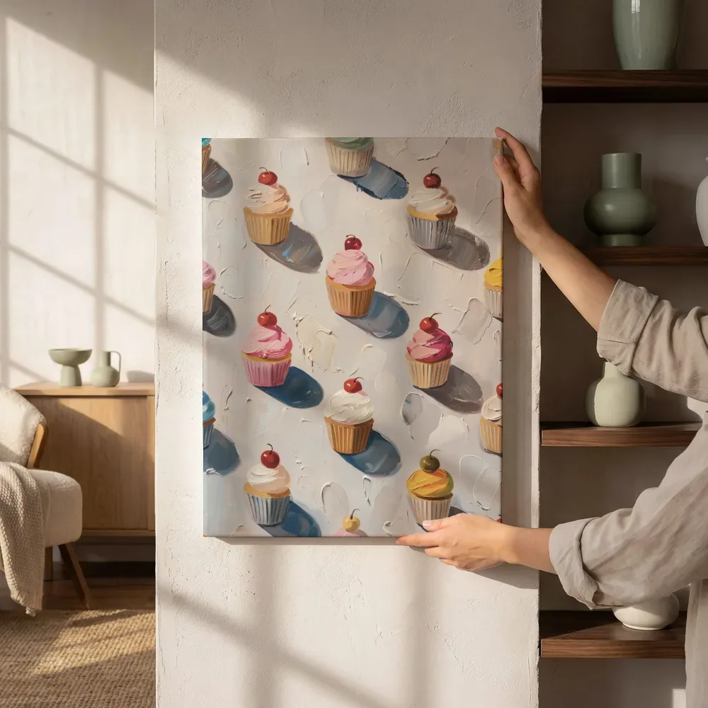 Sfeerimpressie: Cupcakes patroon naast de kast