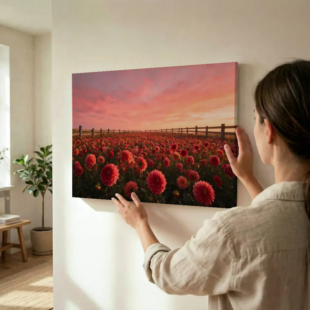 Sfeerimpressie: Dahlia bij de zonsondergang 6 terwijl het wordt opgehangen