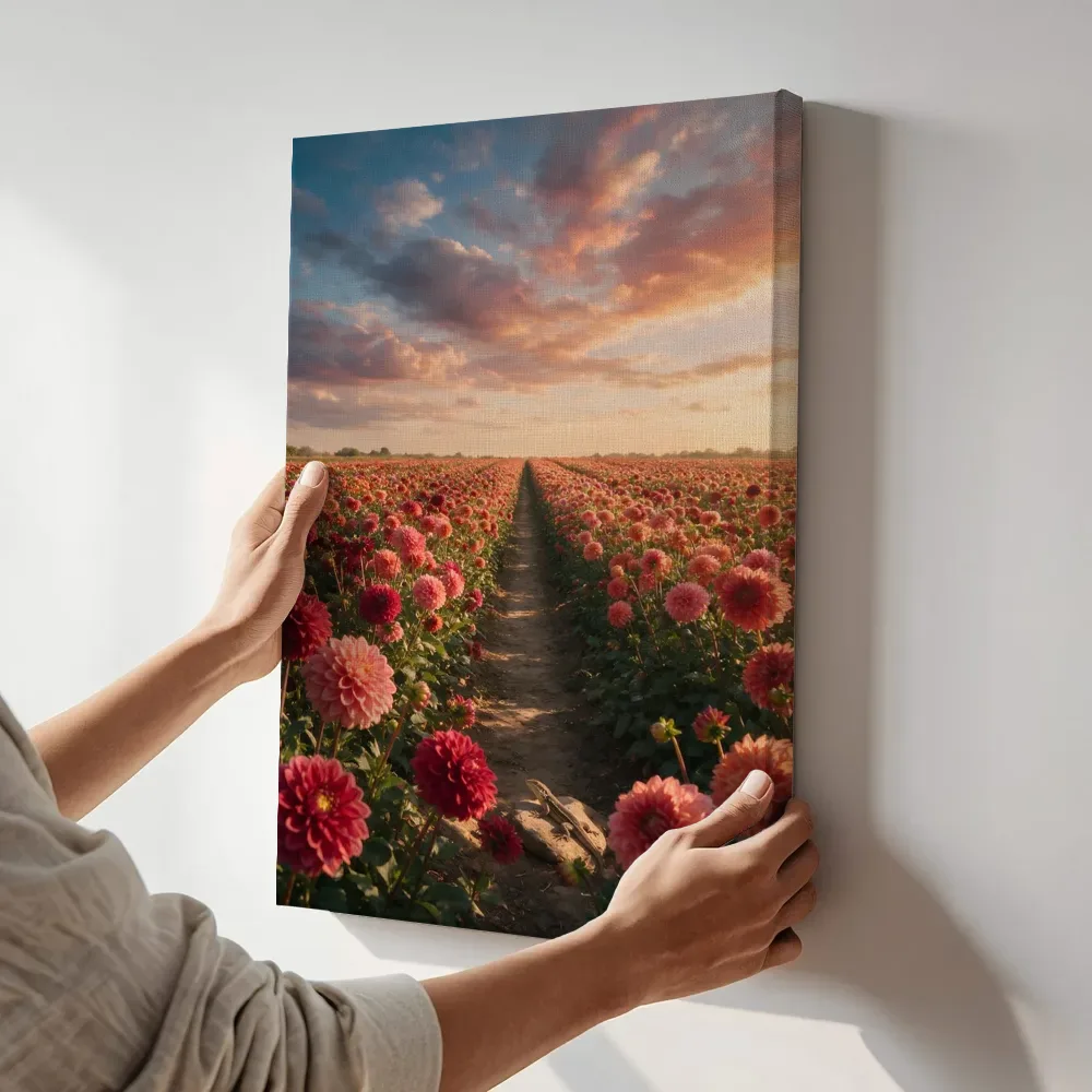 Sfeerimpressie: Dahlia bij het gouden uur 10 terwijl het aan de muur wordt gehangen