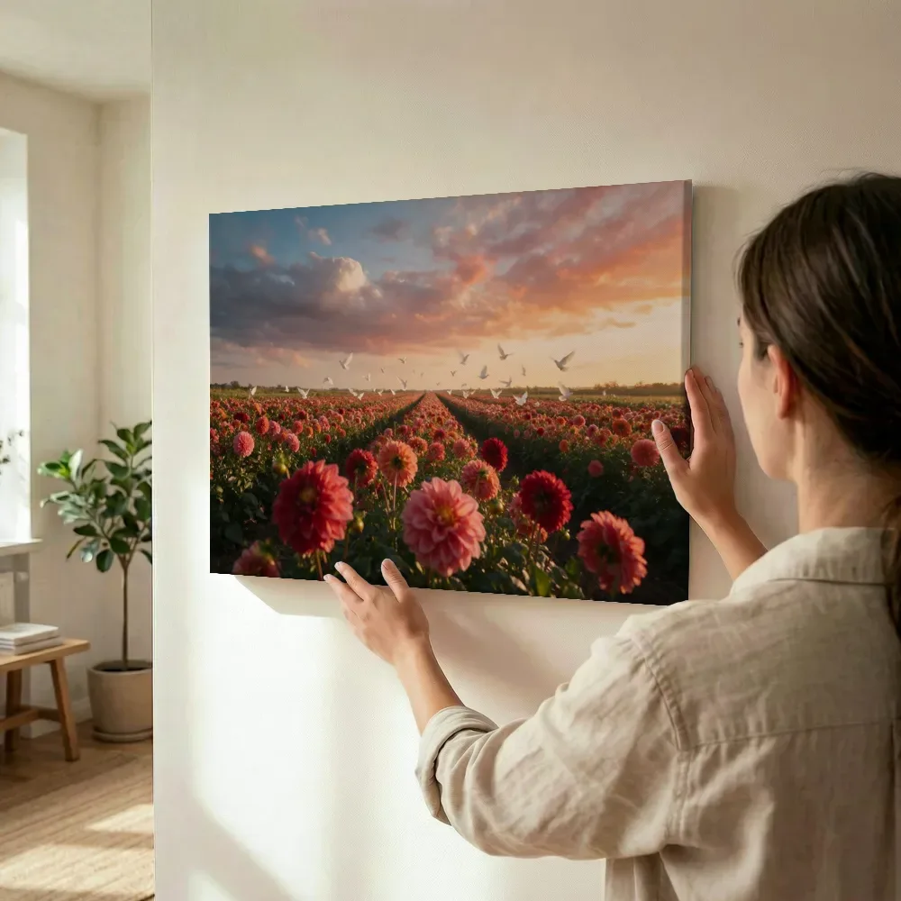 Sfeerimpressie: Dahlia bij het gouden uur 11 terwijl het wordt opgehangen