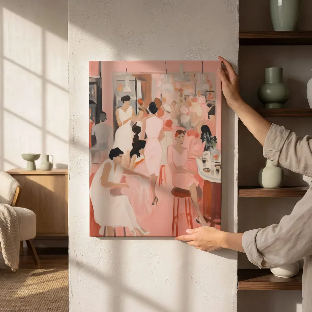 Sfeerimpressie: Dames in de modesalon naast de kast