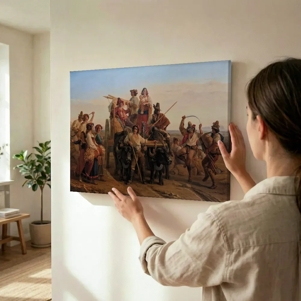 Sfeerimpressie: De aankomst van de oogsters in de Pontijnse moerassen van Léopold Robert terwijl het wordt opgehangen