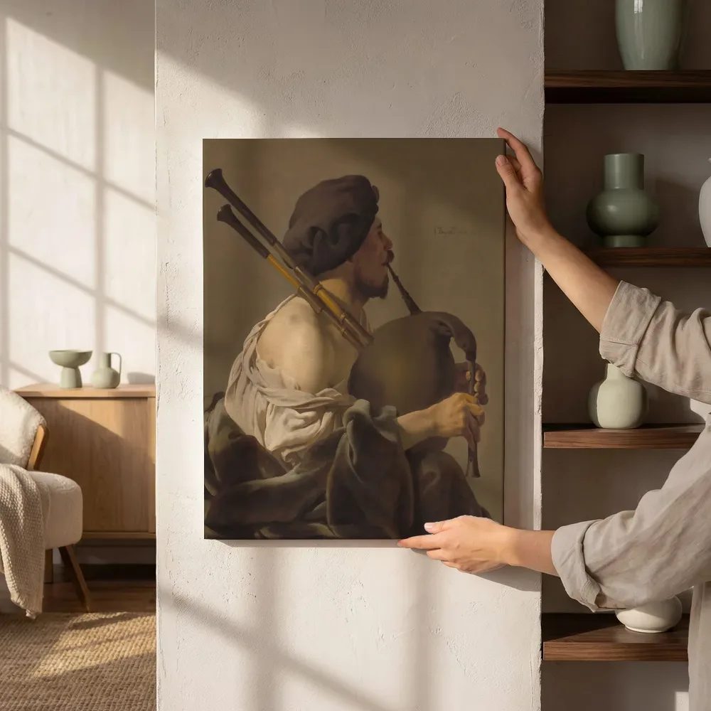Sfeerimpressie: De doedelzakspeler van Hendrick ter Brugghen naast de kast