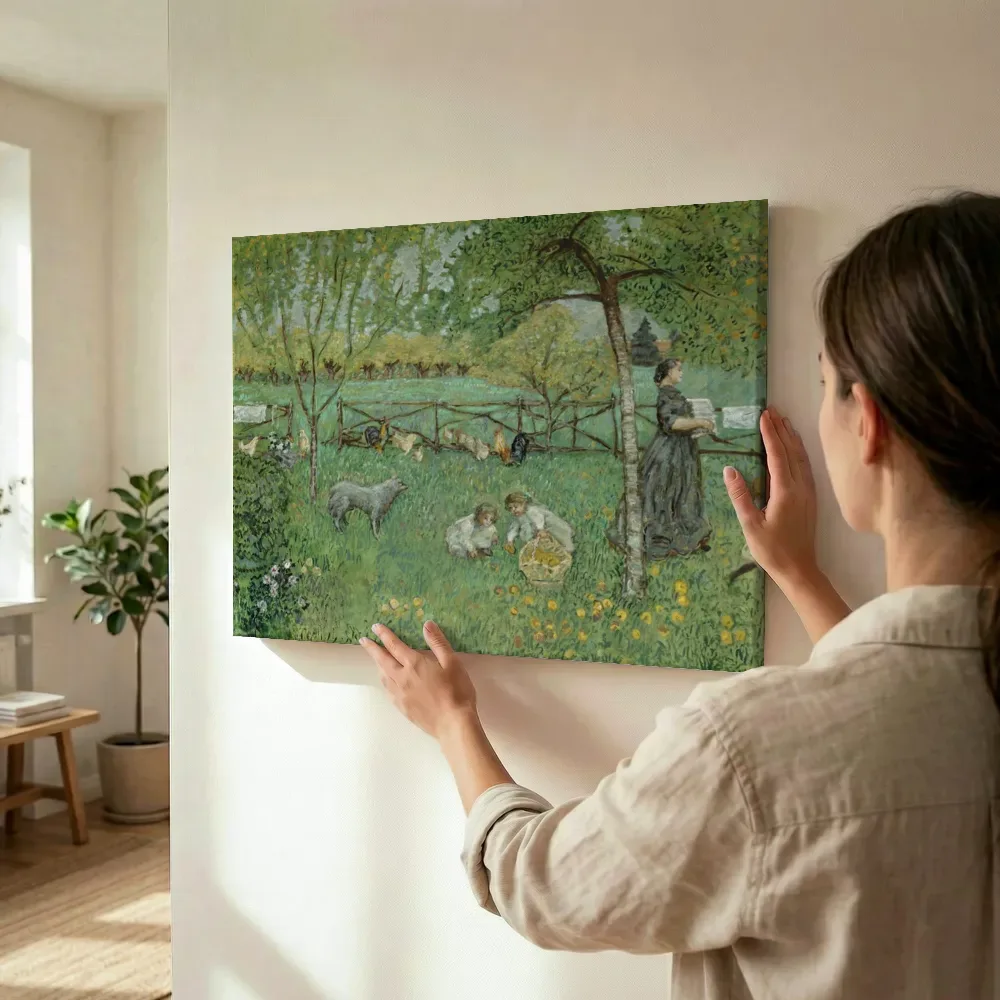 Sfeerimpressie: De grote tuin van Pierre Bonnard terwijl het wordt opgehangen