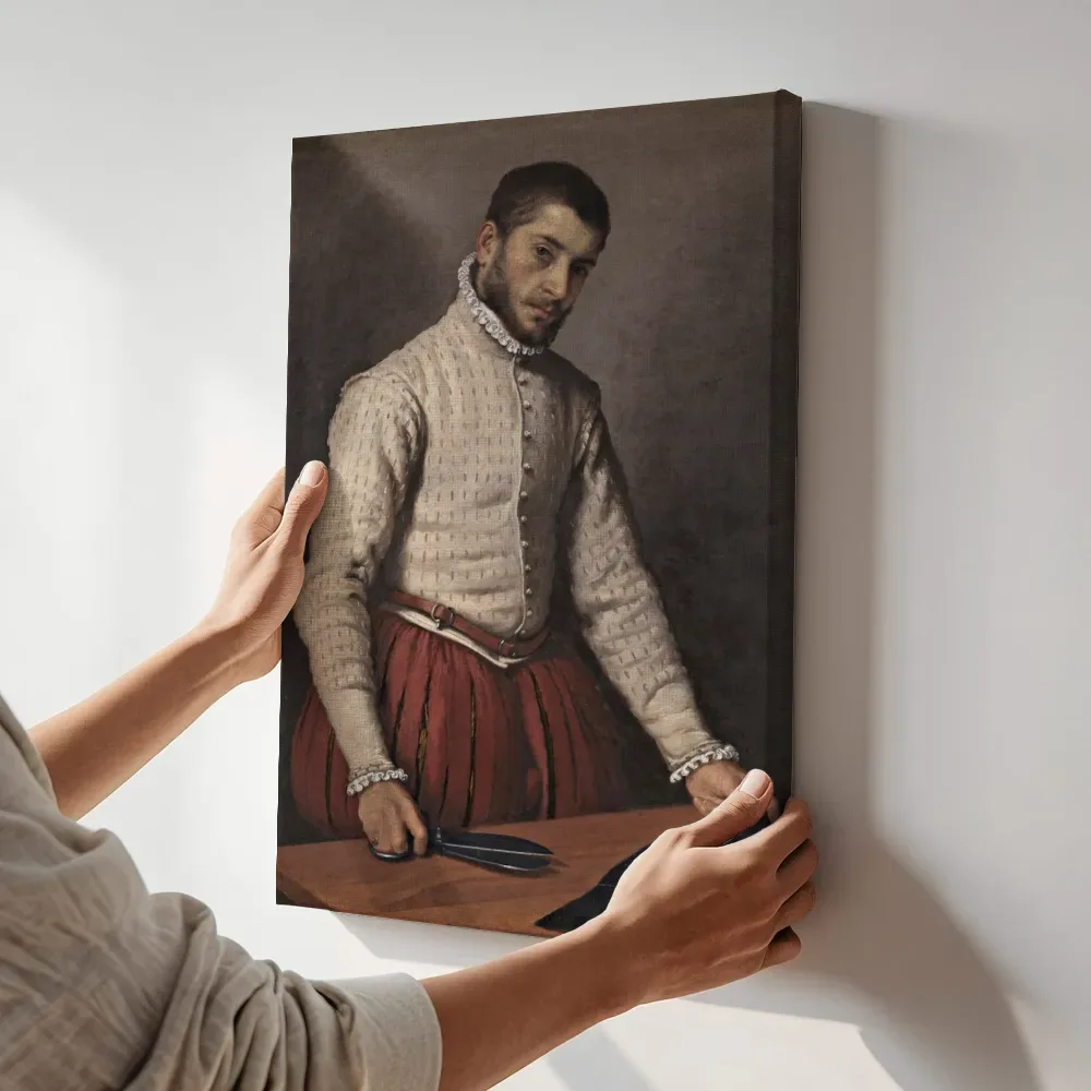 Sfeerimpressie: De kleermaker van Giovanni Battista Moroni terwijl het aan de muur wordt gehangen