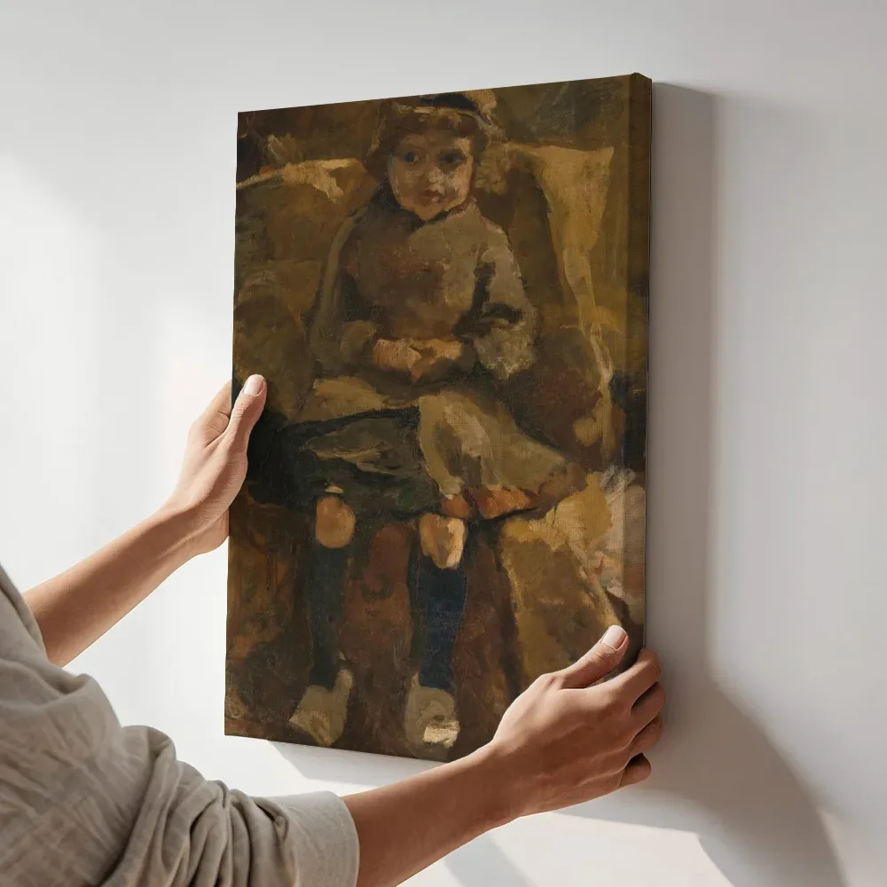Sfeerimpressie: De klompjes terwijl het aan de muur wordt gehangen