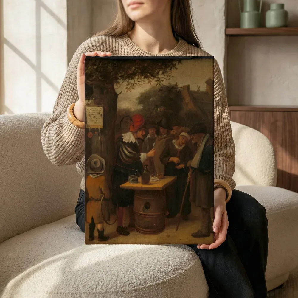 Sfeerimpressie: De kwakzalver van Jan Steen terwijl het zittend wordt getoond