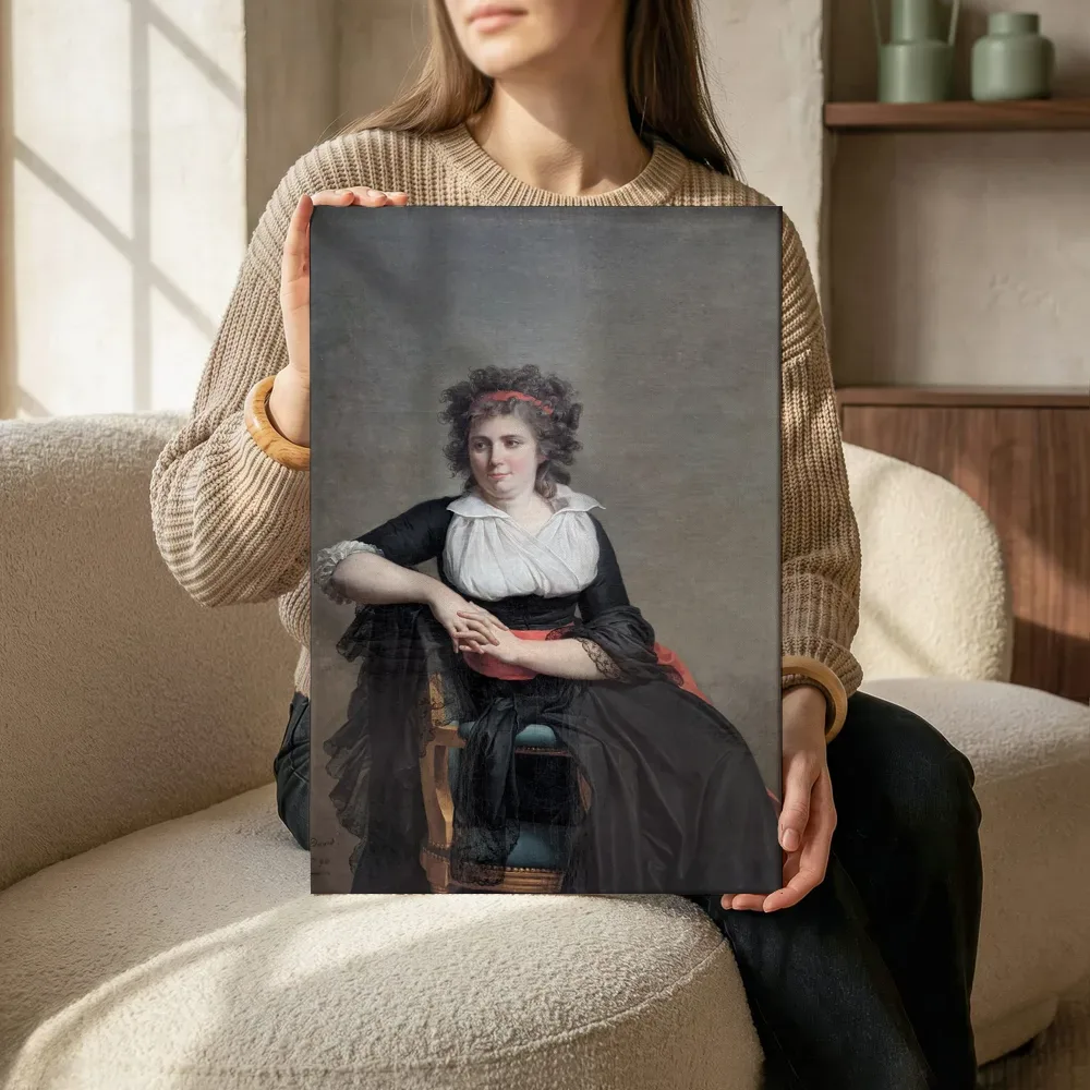 Sfeerimpressie: De markiezin van Orvilliers van Jacques-Louis David terwijl het zittend wordt getoond