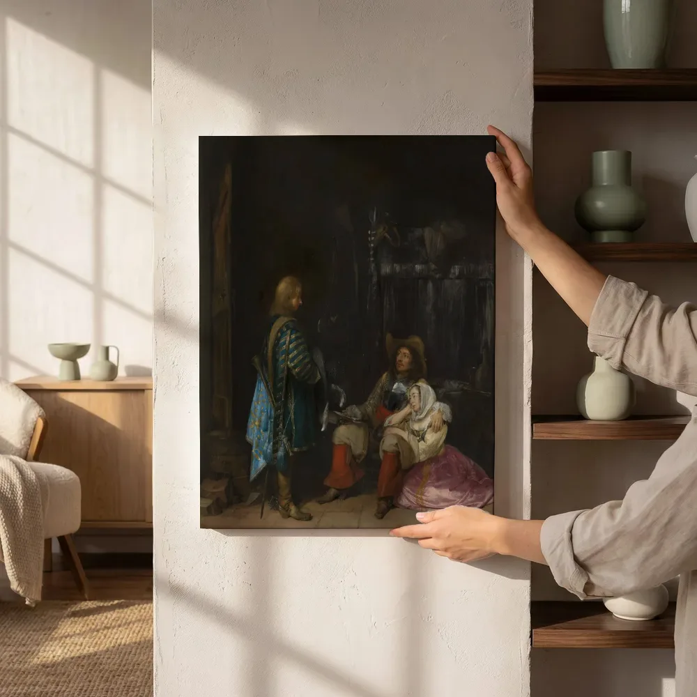 Sfeerimpressie: 'De onwelkome boodschap' van Gerard ter Borch naast de kast