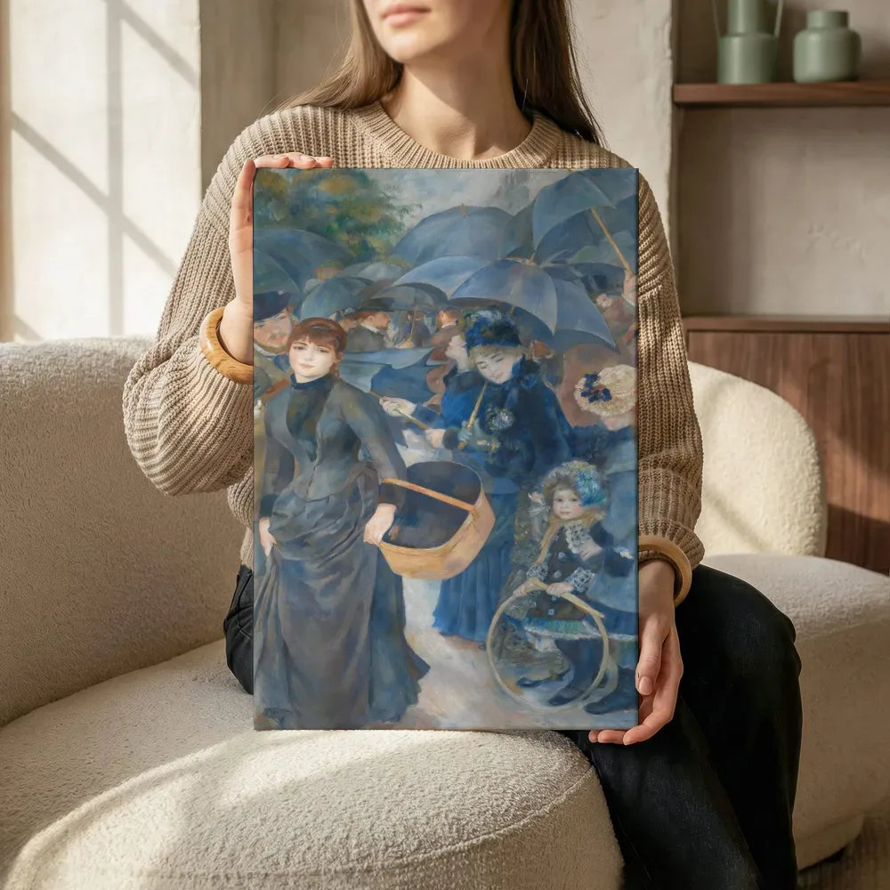 Sfeerimpressie: De paraplu's van Pierre-Auguste Renoir terwijl het zittend wordt getoond