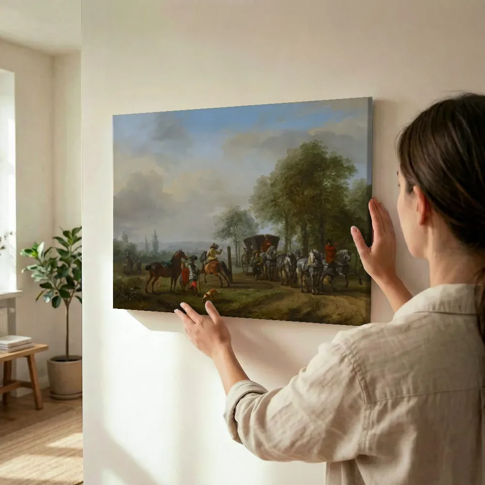 Sfeerimpressie: De rijschool van Philips Wouwerman terwijl het wordt opgehangen