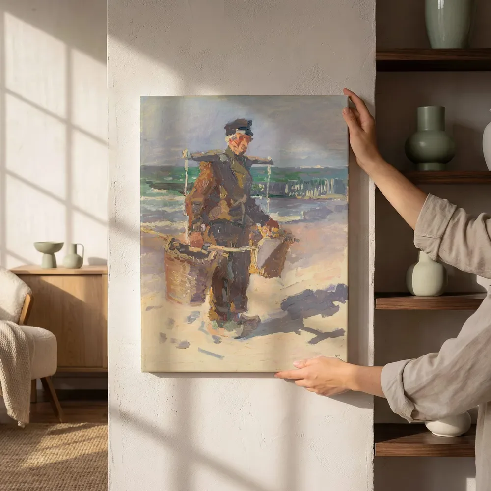 Sfeerimpressie: De schelpenvisser van Jan Toorop naast de kast
