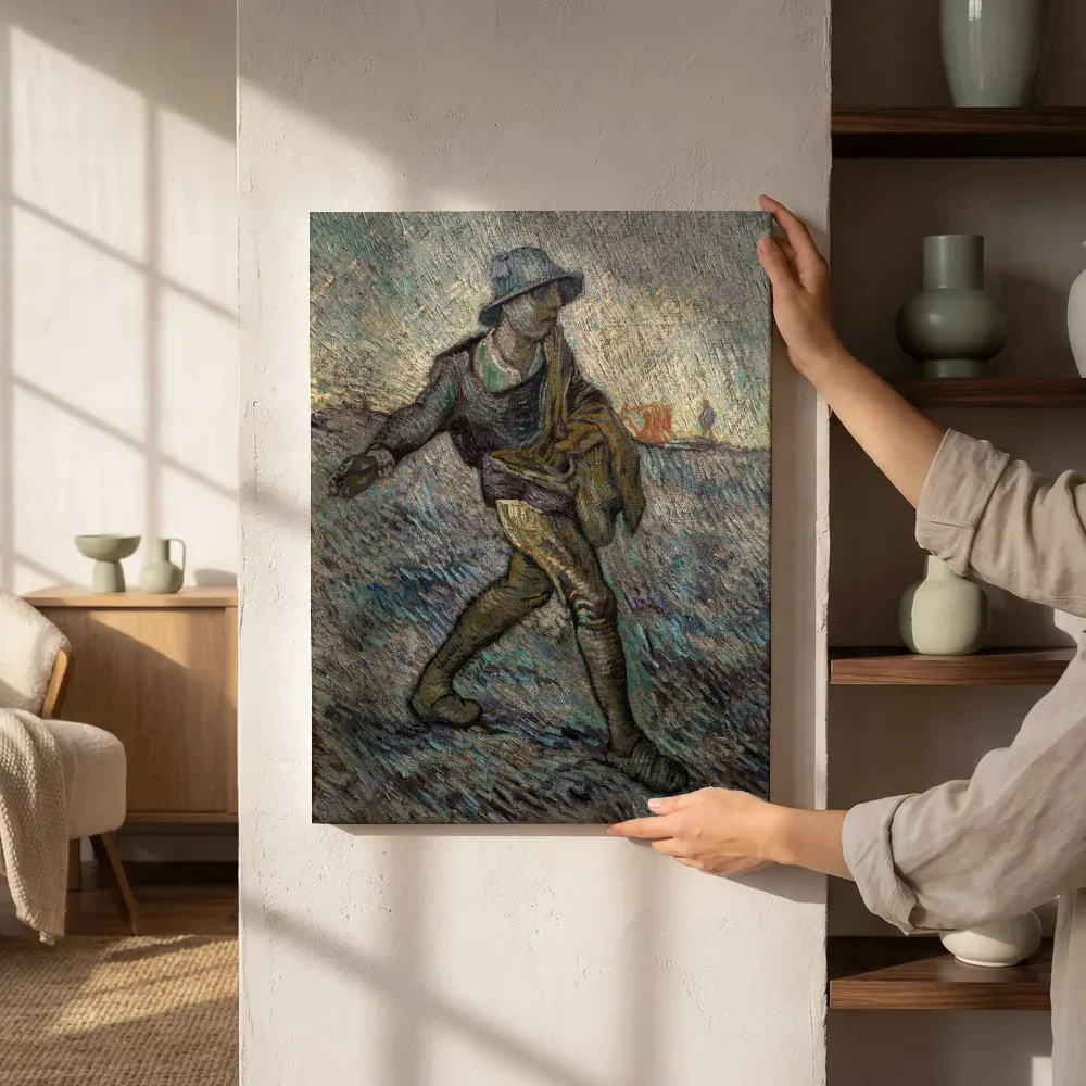 Sfeerimpressie: De zaaier (naar Millet) van Vincent van Gogh naast de kast
