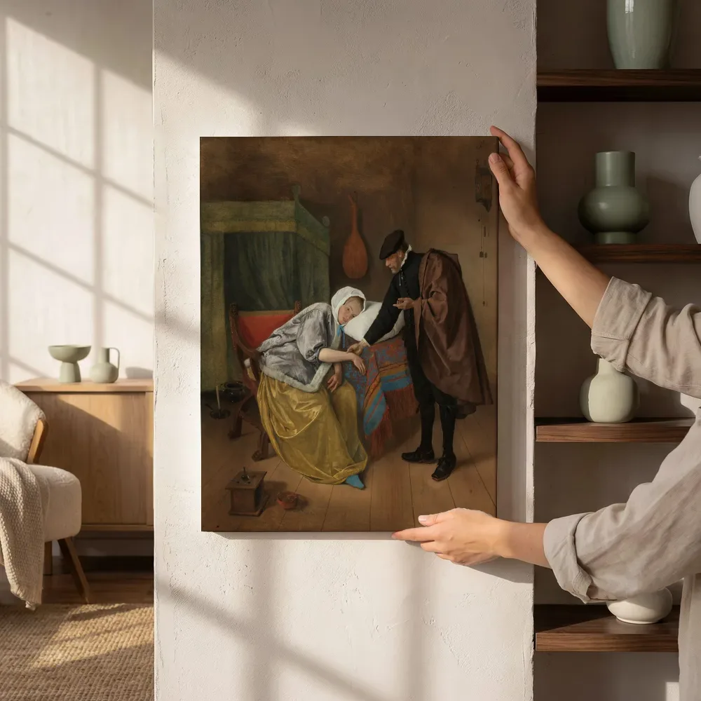 Sfeerimpressie: De zieke vrouw van Jan Steen naast de kast