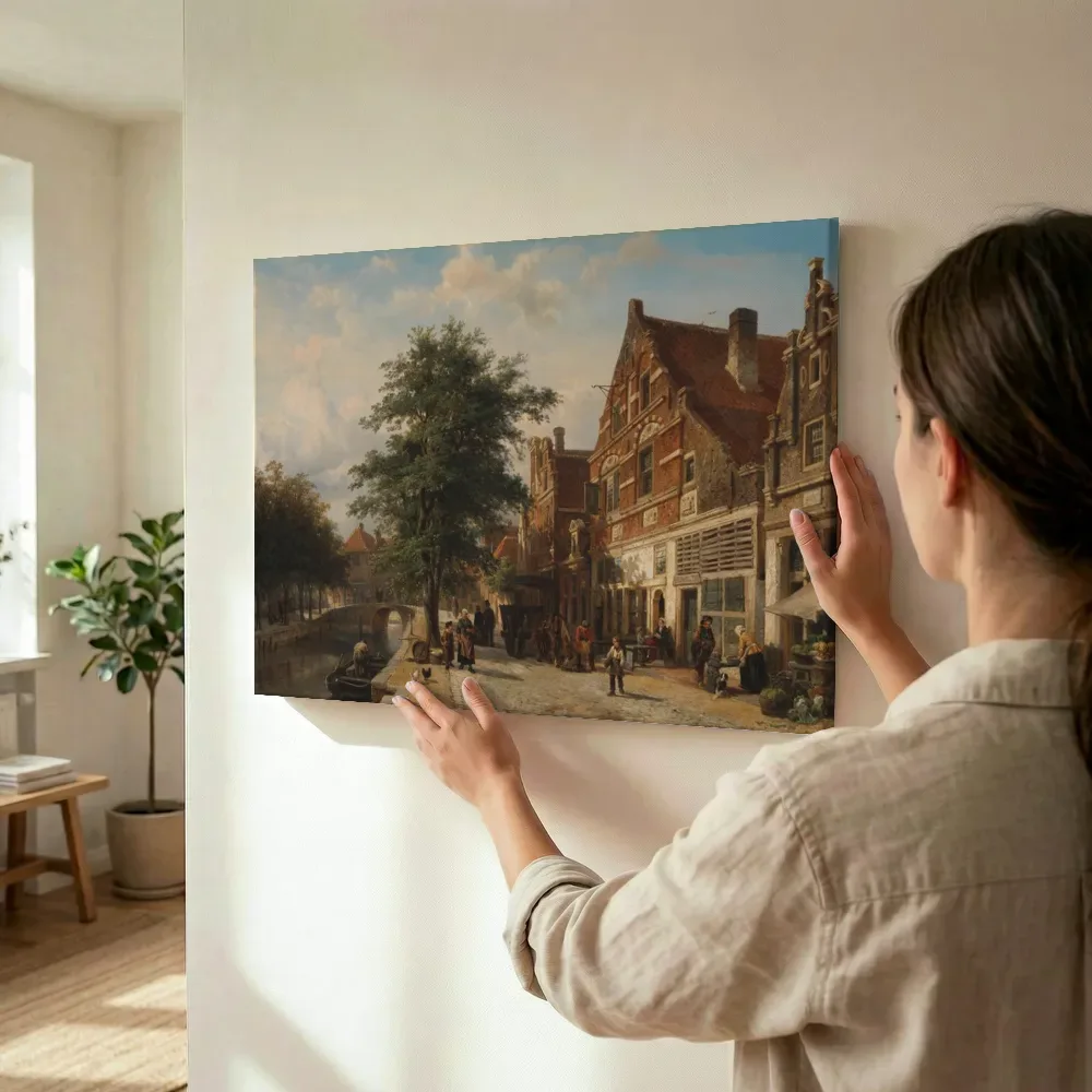 Sfeerimpressie: De zuiderhavendijk in Enkhuizen terwijl het wordt opgehangen