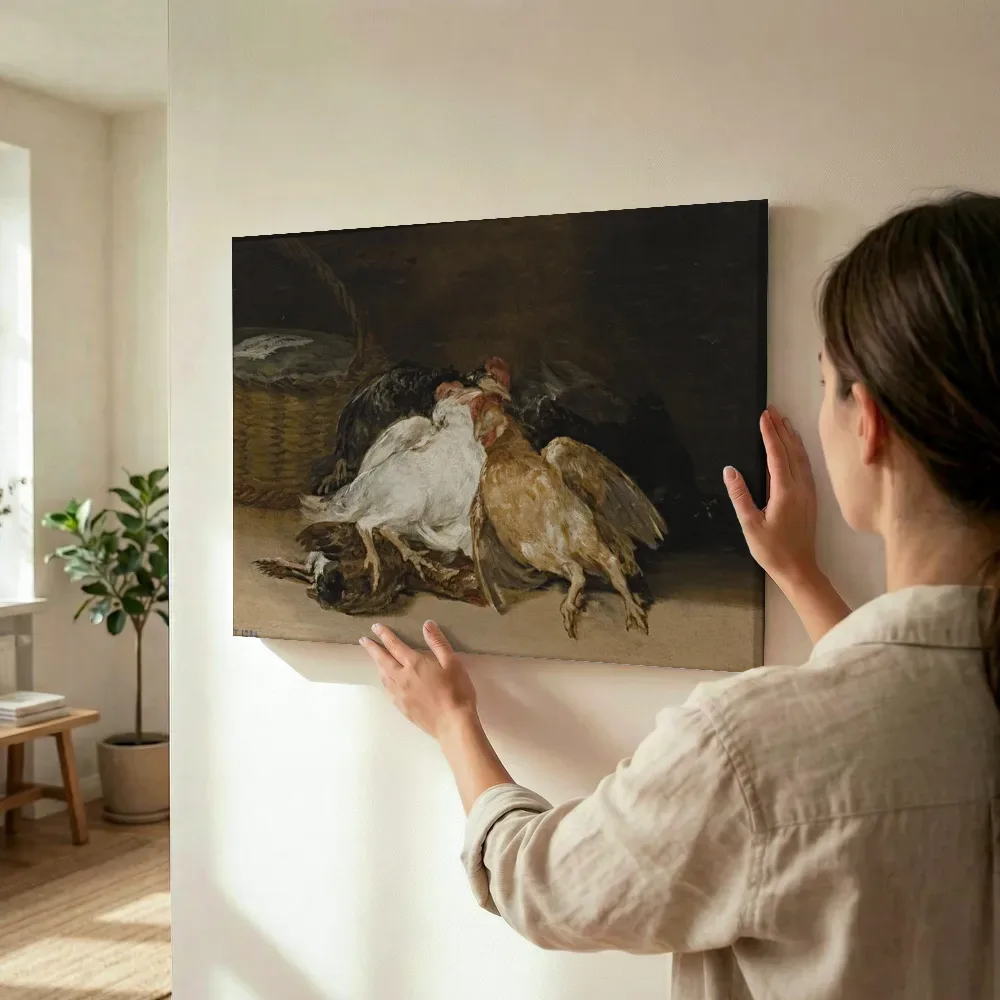 Sfeerimpressie: Dead Birds van Francisco Goya terwijl het wordt opgehangen