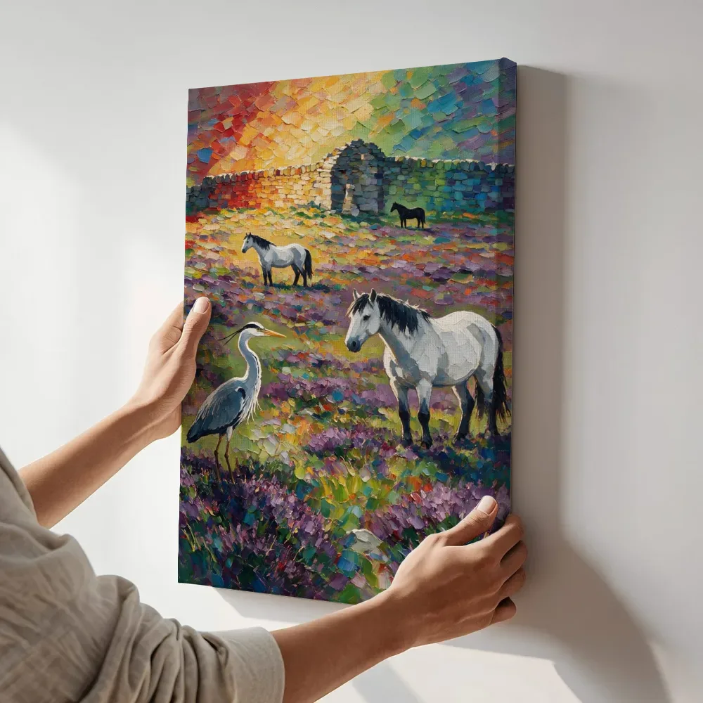 Sfeerimpressie: Dieren samen in de schaduw terwijl het aan de muur wordt gehangen