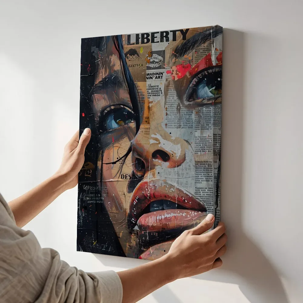 Sfeerimpressie: Doc liberty portret terwijl het aan de muur wordt gehangen