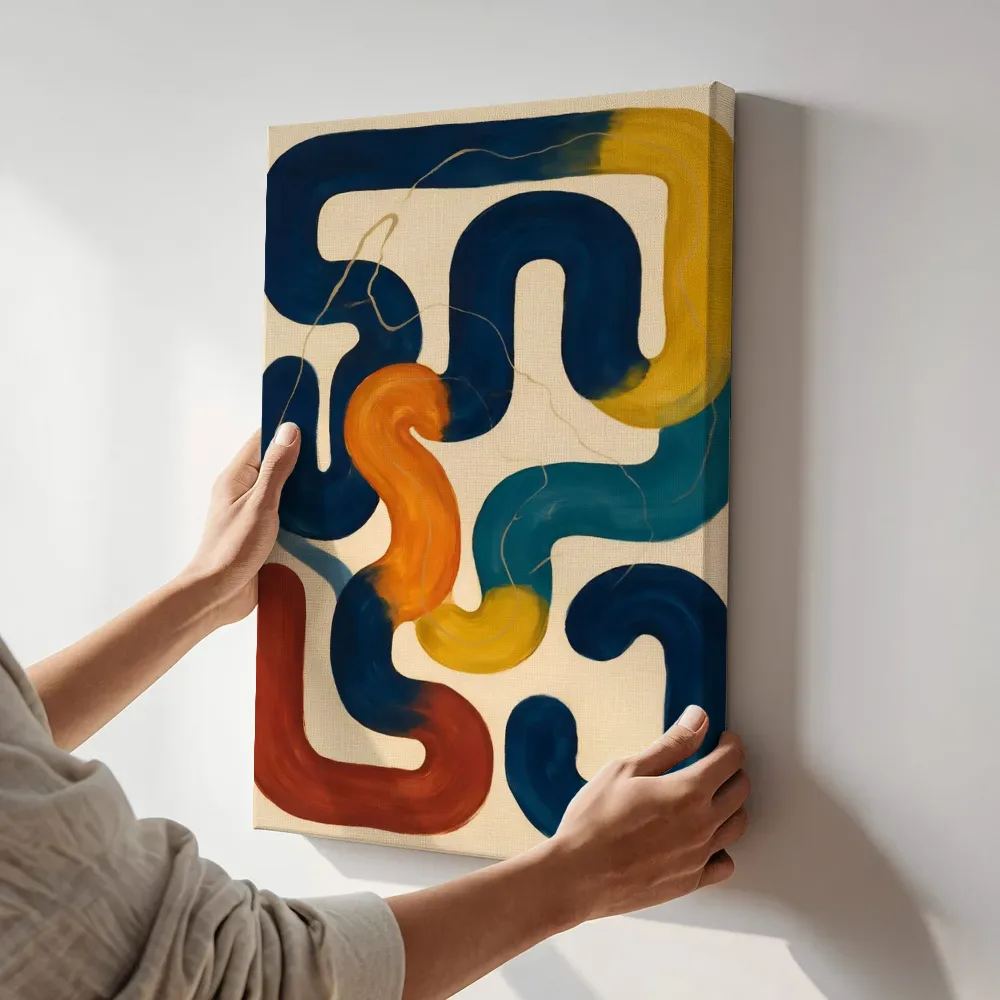 Sfeerimpressie: Doolhof Modern Bauhaus 4 terwijl het aan de muur wordt gehangen
