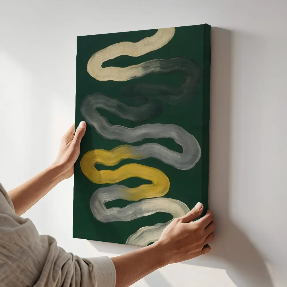 Sfeerimpressie: Doolhof Modern Bauhaus in grafietgrijs 4 terwijl het aan de muur wordt gehangen