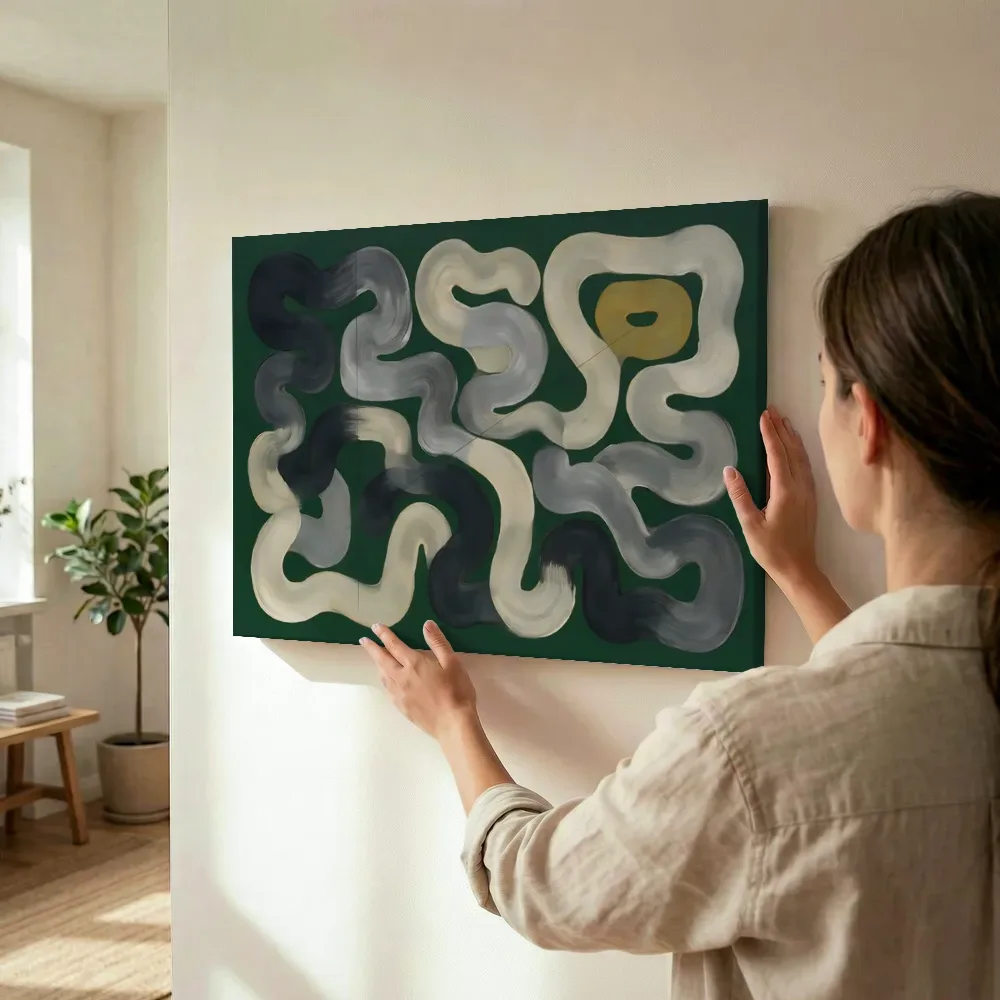 Sfeerimpressie: Doolhof Modern Bauhaus in grafietgrijs 5 terwijl het wordt opgehangen