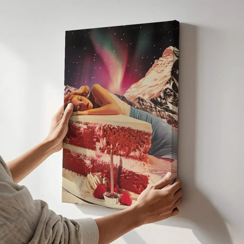 Sfeerimpressie: Dromen op de taartpunt terwijl het aan de muur wordt gehangen