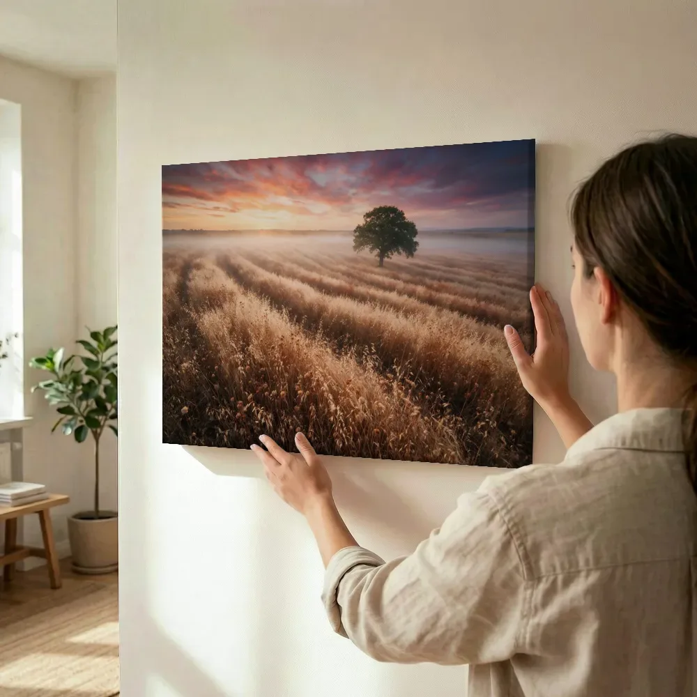 Sfeerimpressie: Droogbloemen bij de ochtendmist 7 terwijl het wordt opgehangen