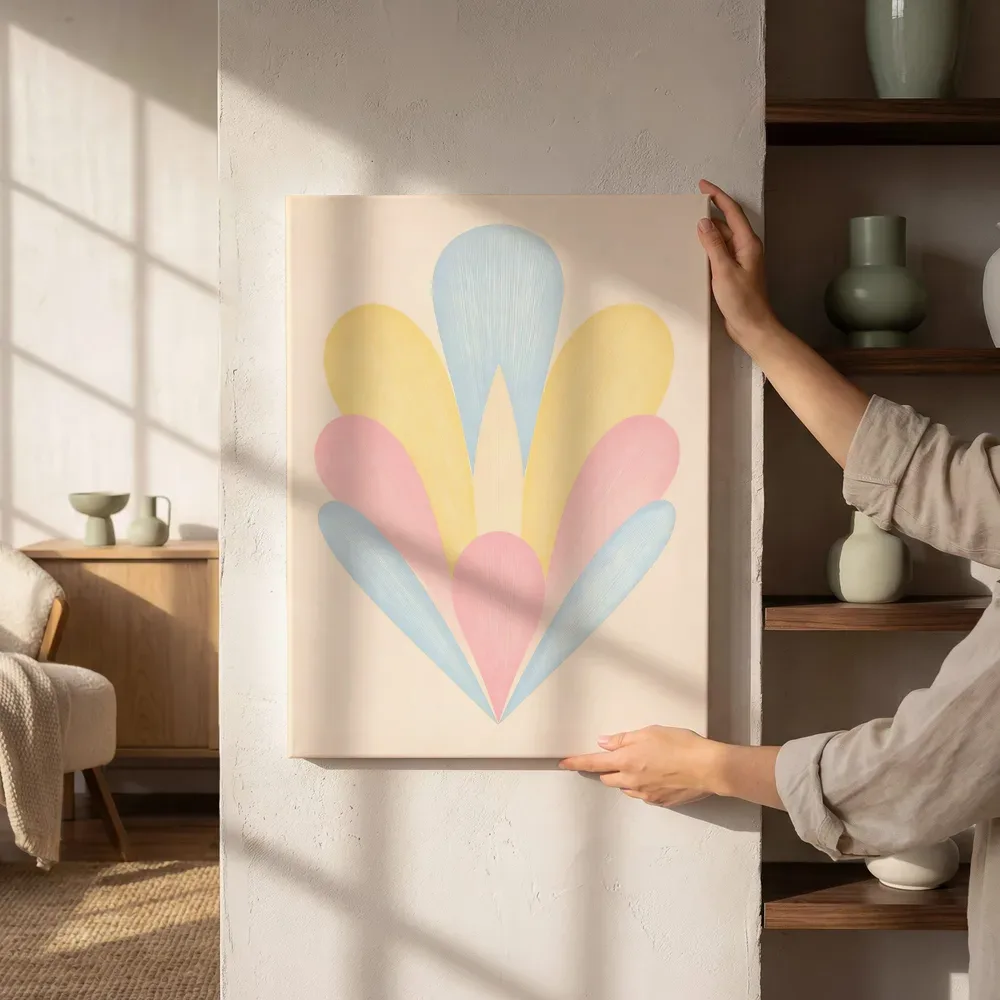 Sfeerimpressie: Druppelvormen Retro Shapes 11 naast de kast