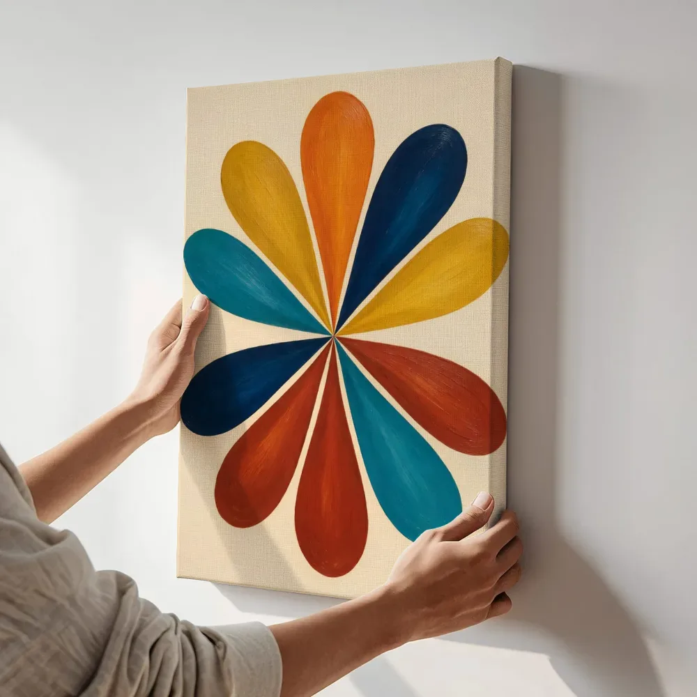 Sfeerimpressie: Druppelvormen Retro Shapes 2 terwijl het aan de muur wordt gehangen