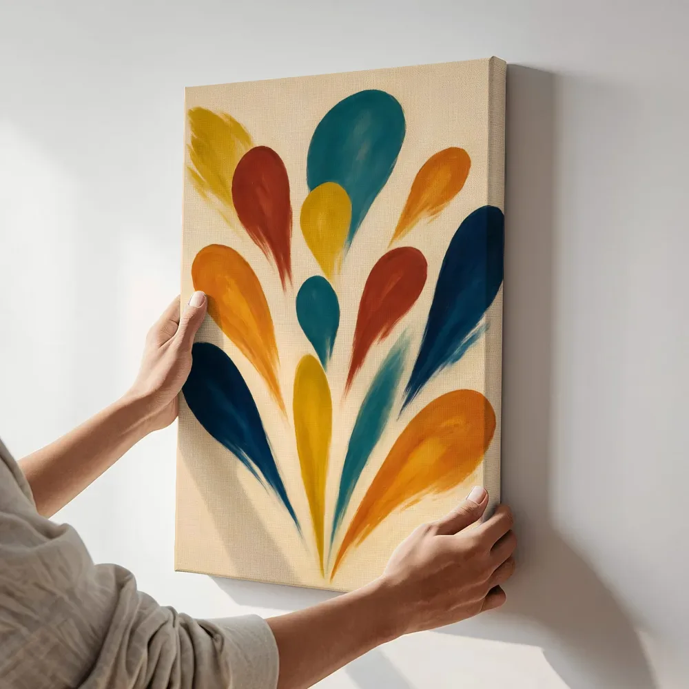 Sfeerimpressie: Druppelvormen Retro Shapes 7 terwijl het aan de muur wordt gehangen