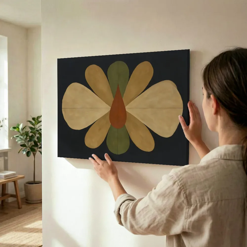 Sfeerimpressie: Druppelvormen Retro Shapes in olijfgroen terwijl het wordt opgehangen