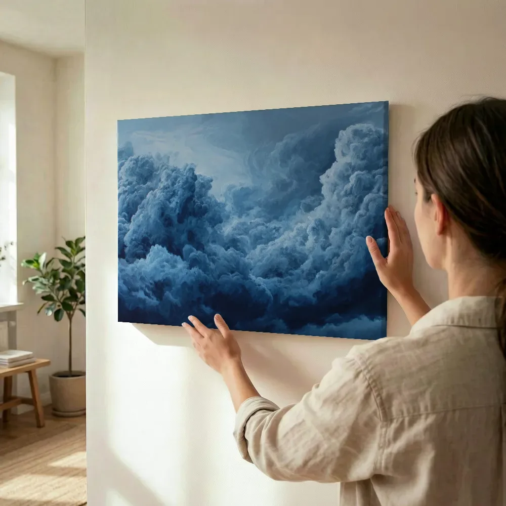 Sfeerimpressie: Duistere stapelwolken terwijl het wordt opgehangen