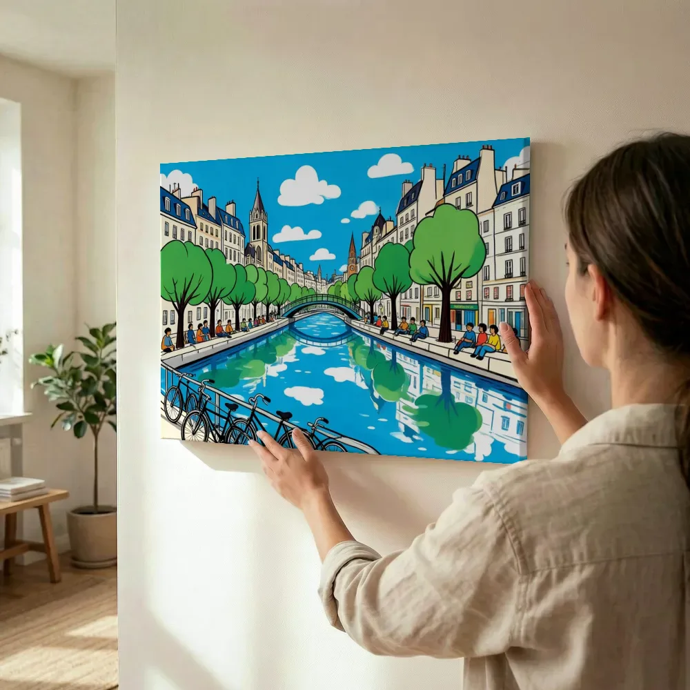 Sfeerimpressie: Edam, brug in cartoonstijl terwijl het wordt opgehangen