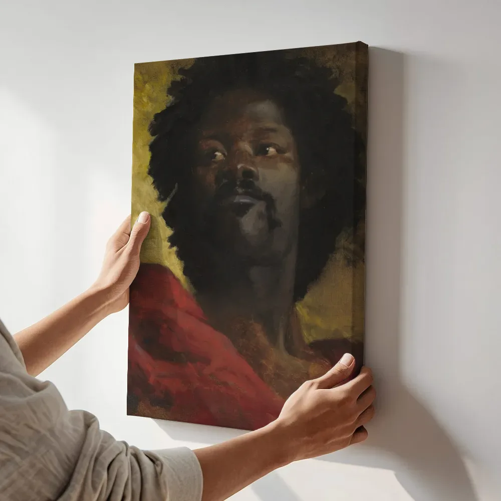 Sfeerimpressie: Een Abessijnse stamhoofd van Henri Regnault terwijl het aan de muur wordt gehangen