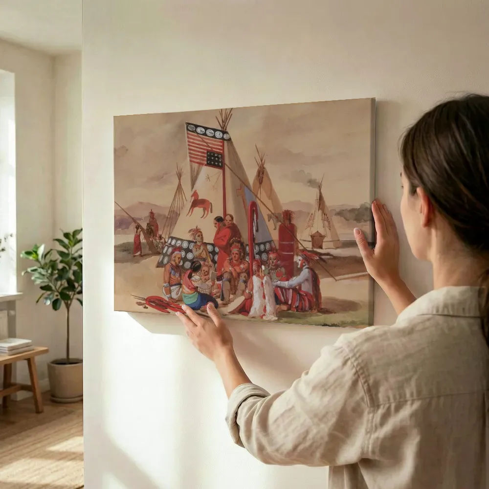 Sfeerimpressie: Een kamp van de Sioux van Rosa Bonheur terwijl het wordt opgehangen