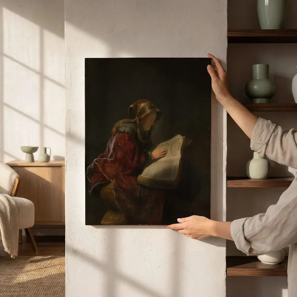 Sfeerimpressie: Een oude vrouw, mogelijk de moeder van Rembrandt van Rembrandt van Rijn naast de kast