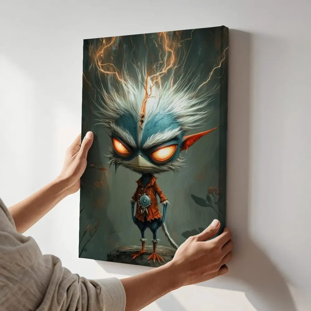Sfeerimpressie: Elektrisch uilenwezen terwijl het aan de muur wordt gehangen