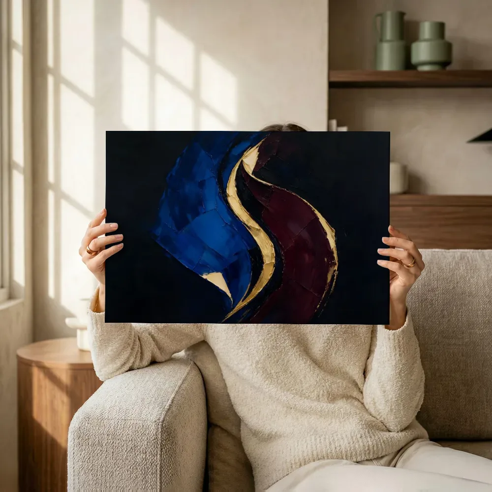 Sfeerimpressie: Enkele veeg paletmes, royal blauw terwijl het omhoog wordt gehouden