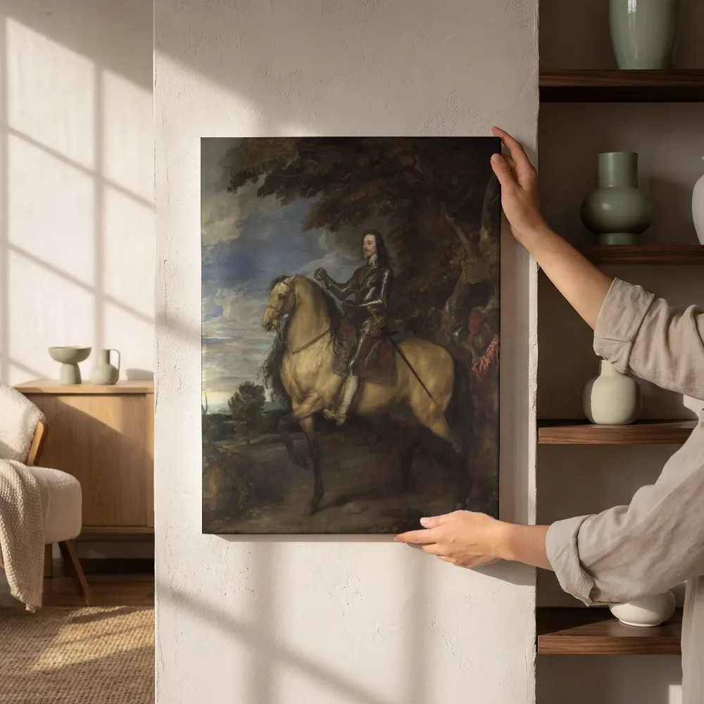 Sfeerimpressie: Ruiterportret van Karel I van Anthony van Dyck naast de kast