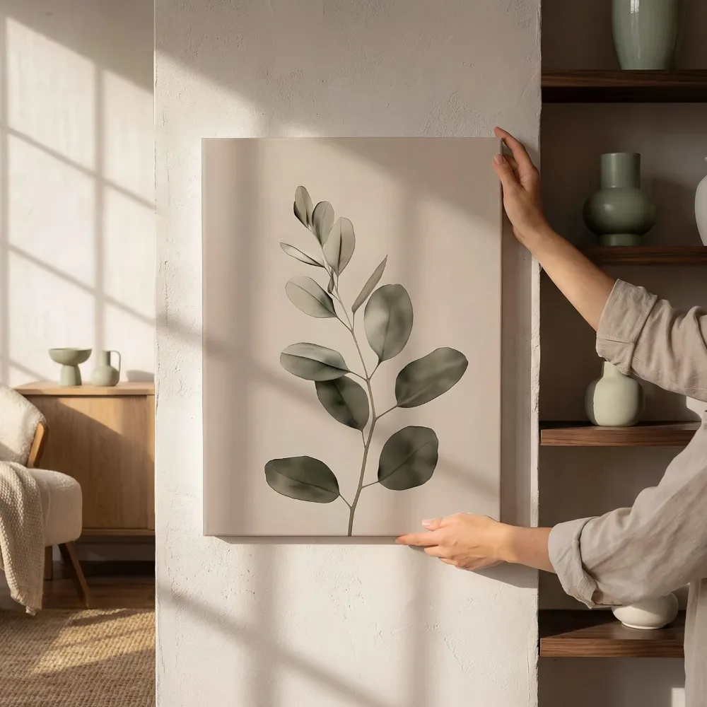 Sfeerimpressie: Eucalyptus tak naast de kast