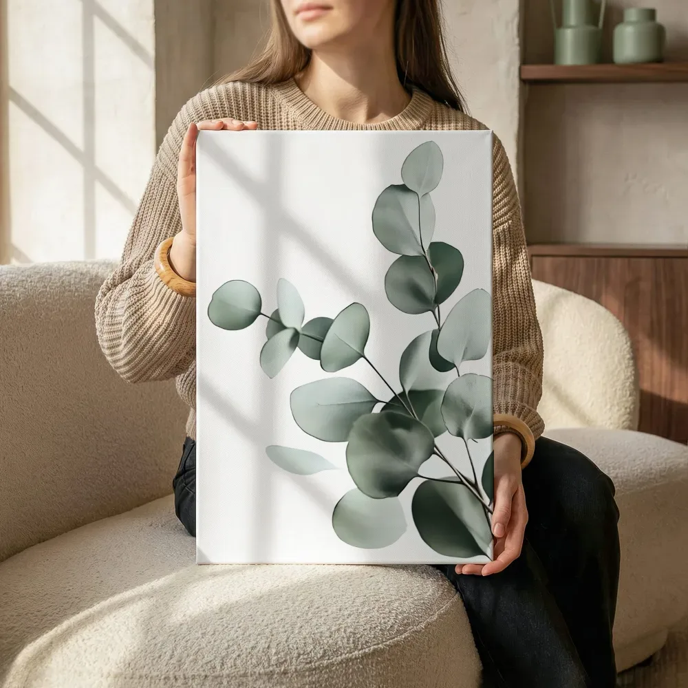 Sfeerimpressie: Eucalyptusblad stilleven terwijl het zittend wordt getoond