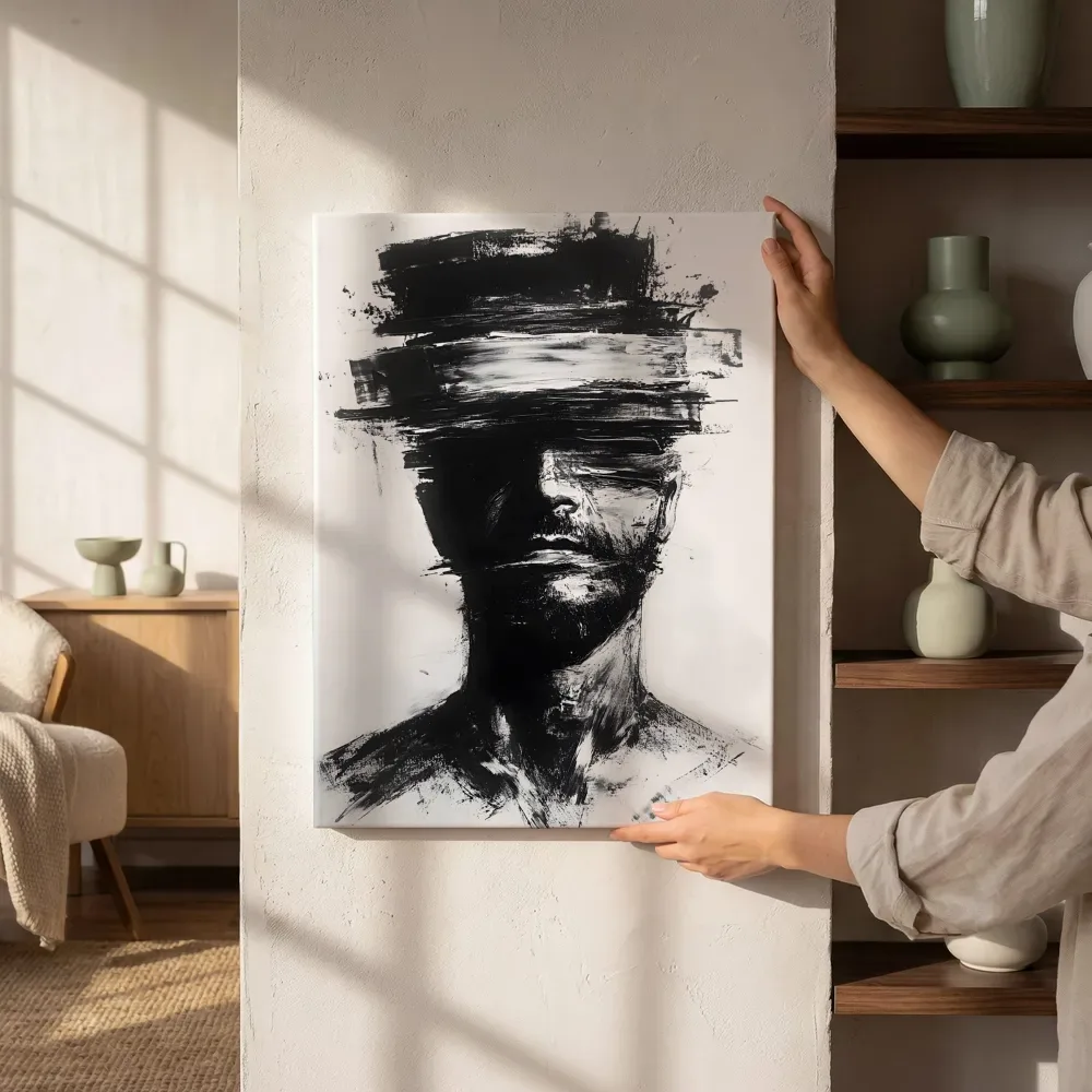 Sfeerimpressie: Expressief mannenportret naast de kast