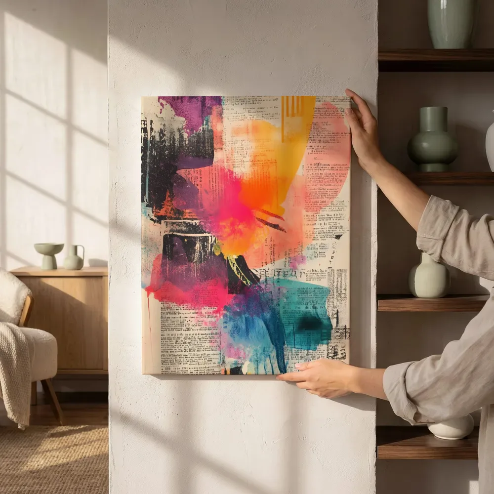 Sfeerimpressie: Expressieve collage naast de kast
