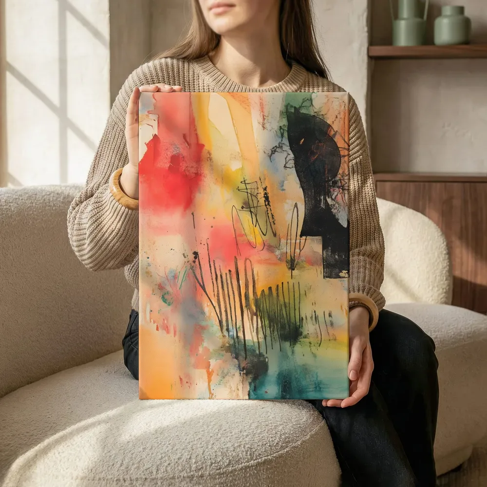 Sfeerimpressie: Expressionistische inktschets terwijl het zittend wordt getoond